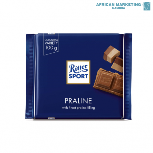 2185-0280 CHOCOLATE MILK WITH PRALINE 13x100g *RITTER SPORT