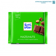2185-0285 CHOCOLATE MILK WITH CHOPPED HAZELNUTS 12x100g *RITTER SPORT