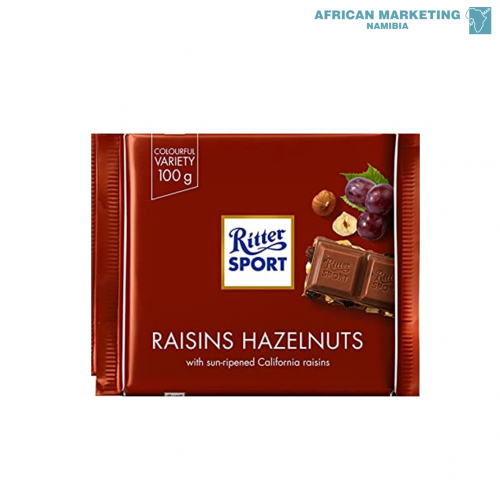 2185-0350 CHOCOLATE RAISINS & HAZELNUTS 12x100g *RITTER SPORT
