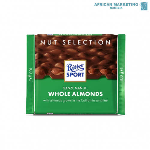 2185-0370 CHOCOLATE MILK WHOLE ALMONDS 11x100g *RITTER SPORT