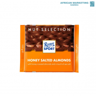 2185-0375 CHOCOLATE MILK WITH HONEY SALT ALMONDS 11x100g *RITTER SPORT