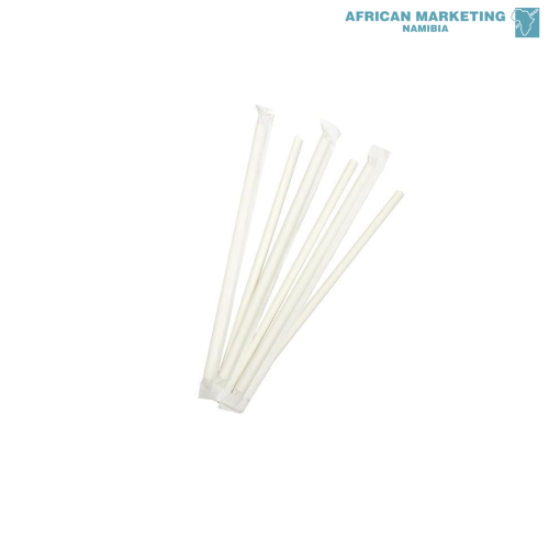 9000-0795 STRAWS BIODEGRADABLE WRAPPED 8mm C/TOP BOX 100's *CC
