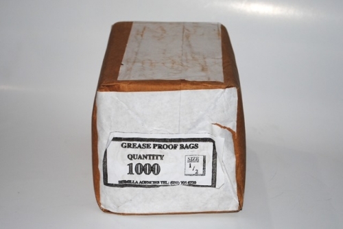 9000-1735 GREASEPROOF BAGS NO 1/2 (1000) *AFPAK
