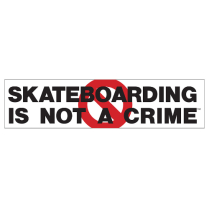 ST-S7 -N 15970 STICKER SKATEBOARDING IS NOT A CRIME BLACK/RED 10 IN X