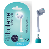 BALENE DUOTECH SONIC TOOTHBRUSH REPLACEMENT HEAD MEDIUM 2PCS