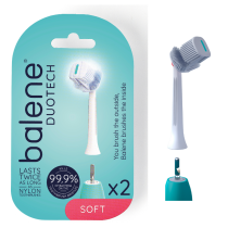 BALENE DUOTECH SONIC TOOTHBRUSH REPLACEMENT HEAD SOFT 2PCS