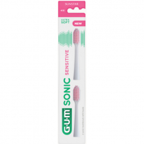 GUM SONIC SENSITIVE TOOTHBRUSH HEAD 2PCS