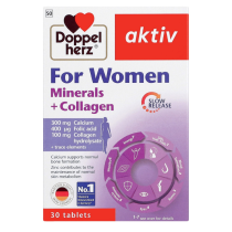 DOPPELHERZ AKTIV FOR WOMEN MINERALS + COLLAGEN 30 TABLETS