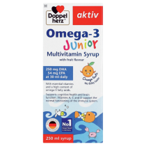 DOPPELHERZ AKTIV OMEGA-3 JUNIOR MULTIVITAMIN SYRUP 250ML
