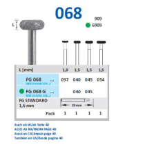 HORICO DIAMOND ROUND WHEEL BUR 068 DIAM 040 COARSE GRIT