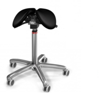 SALLI CHIN SADDLE CHAIR, MEDIUM, BLACK LEATHER 001