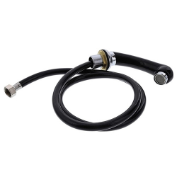 Black Shower Head with Black Rubber Pipe