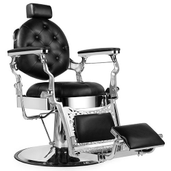 CALICO JACK Barber Chair - Silver Frame(Black Leather)