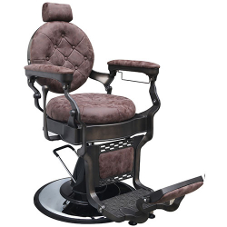 CALICO JACK Barber Chair - Graphite Frame (Redwood Leather)
