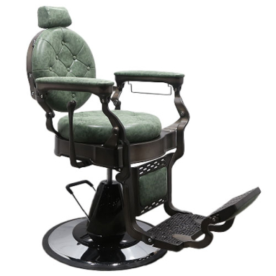 CALICO JACK Barber Chair - Graphite Frame (Rustic Green)
