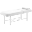 Marbella - Acacia Massage Bed with Steel Frame White Laying down flat