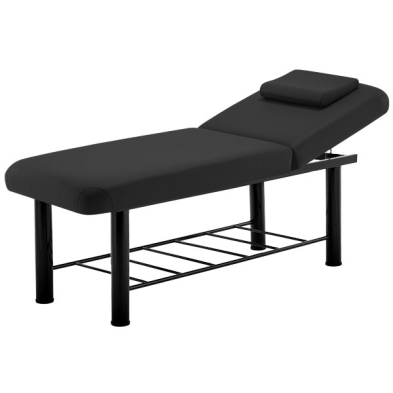 Marbella - Acacia Massage Bed with Steel Frame Black Raised Up