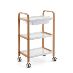 Beauty Trolley - 3 Tier (Wooden Shelves)
