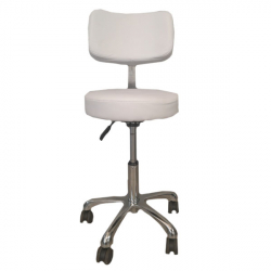 ***Stool - With Thick Back   (White)