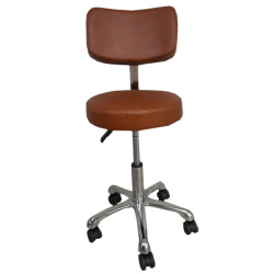 ***Stool - With Thick Back   (Brown)