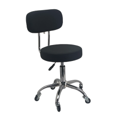 ELITE Stool - with Back   (Chrome & Black)