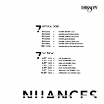 ***Dikson Cold Natural and Ash Series Colour Chart