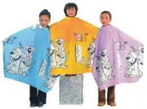 ***Cutting Cape -Kiddies Cape-Yellow Cartoon with Slide Clip