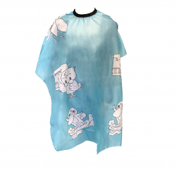 Cutting Cape - Kiddies Cape - Blue Cartoon and Slide Clip