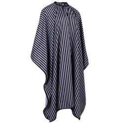 Cutting Cape Polyester - Black with White Stripes with Studs