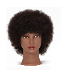 Mannequin Head - 8" 100% Human Hair, Afro