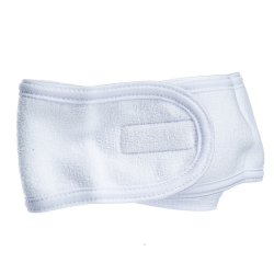 Head Band Toweling with Velcro & Ribbing - White (HS00839)
