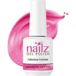 NAILZ Gel Polish 15ml Magnetic Cat Eye- Fabulous Fuchsia