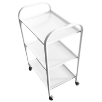 Trolley - 3 Tier Narrow MEDIUM  (White) (83h x 56w x 37d)