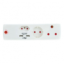 Adaptor 1x16Amp / 2x USB Ports