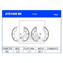 Brake Shoes ATE1008BS