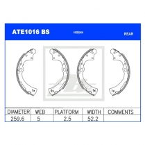 Brake Shoes ATE1016BS