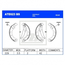 Brake Shoes ATE623BS
