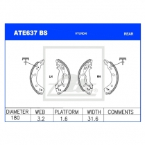 Brake Shoes ATE637BS