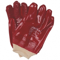 Glove PVC HD R/G Knitwrist