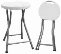 Chair Stool Folding Poly White