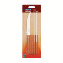 Steak Knife Set 6Pc Wood Brown
