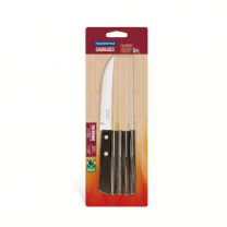Steak Knife Set 6Pc Poly Brown