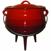 Potjie No 3  3 Leg Red Enamel