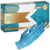 Golden Hands Glove Exam Nitrile Blue Lite Box/100_