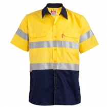 Jonsson Two Tone Reflective Short Sleeve  Work Shirt