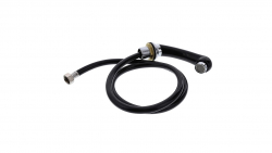 Black Shower Head with Black Rubber Pipe