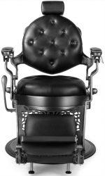 ***BARBOSSA Barber Chair - Black with Silver Frame