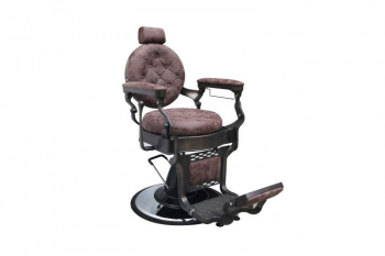 CALICO JACK Barber Chair - Graphite Frame (Redwood Leather)