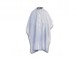 Cutting Cape Polyester - White with Black Stripes-Slide Clip
