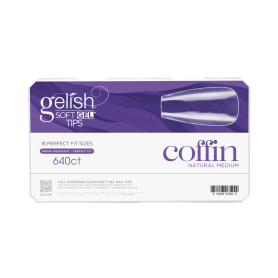 Soft Gel Tips - Medium Coffin 640pk - Gelish